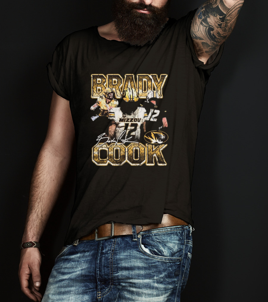 Brady Cook Mizzou Missouri Tigers 90s Signature Stadium Football Tiger T-Shirt