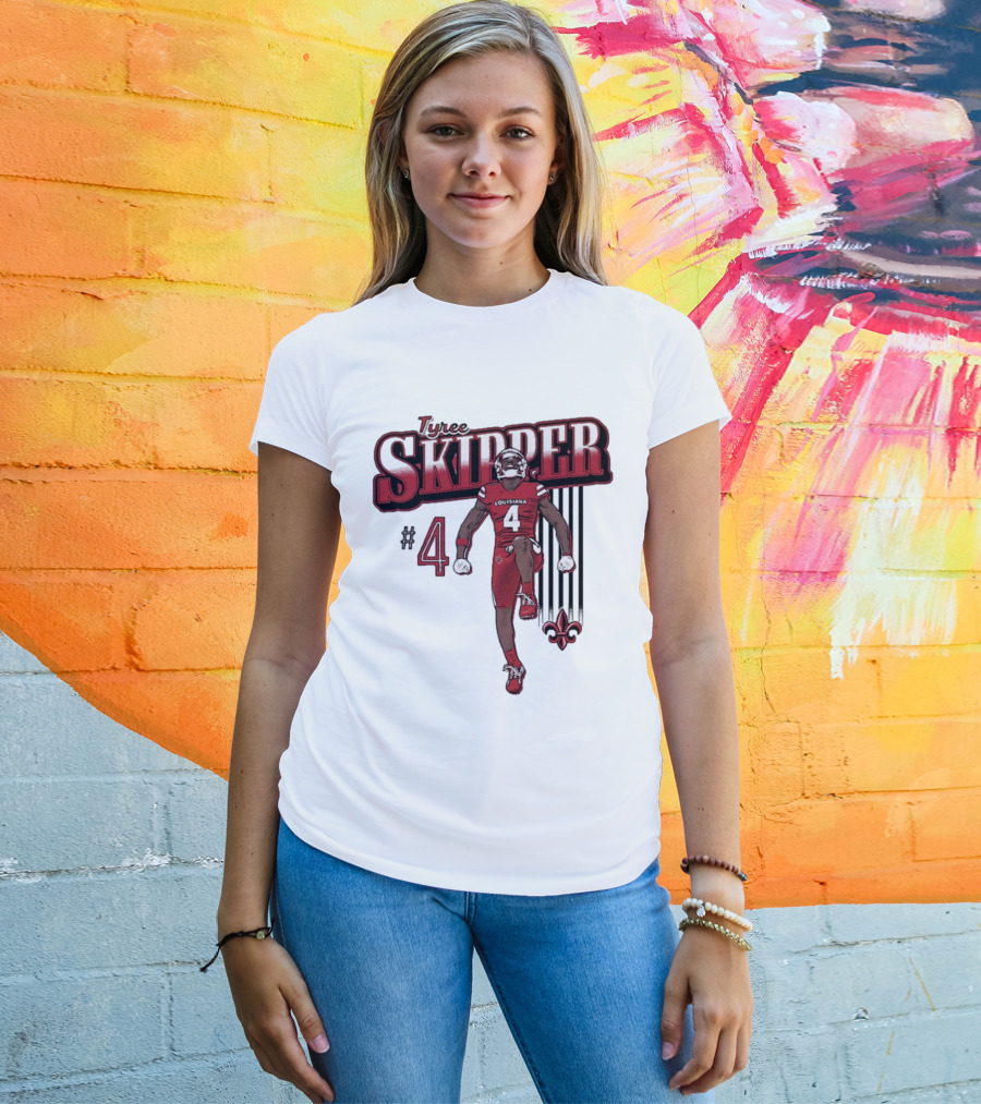 Tyree Skipper #4 Louisiana Ragin’ Cajuns Football Fleur-de-Lis T-Shirt
