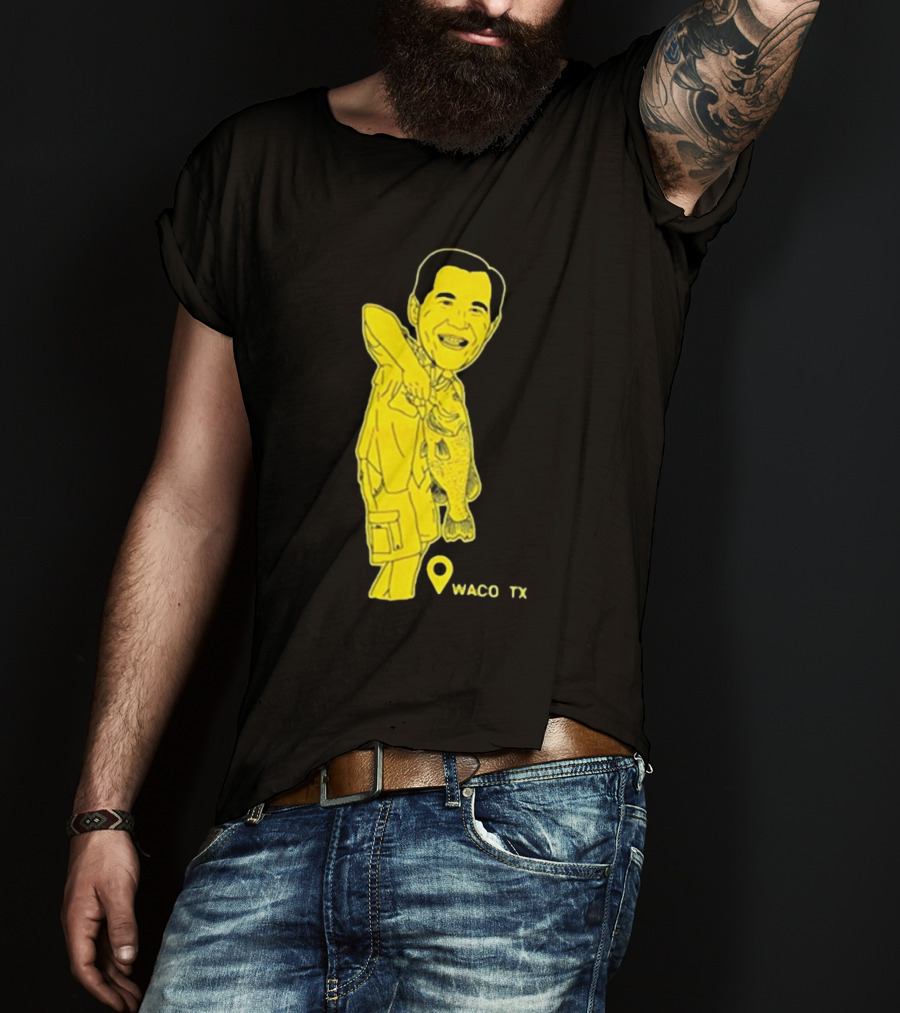 Cott Drew Fishing Caricature Waco TX T-Shirt