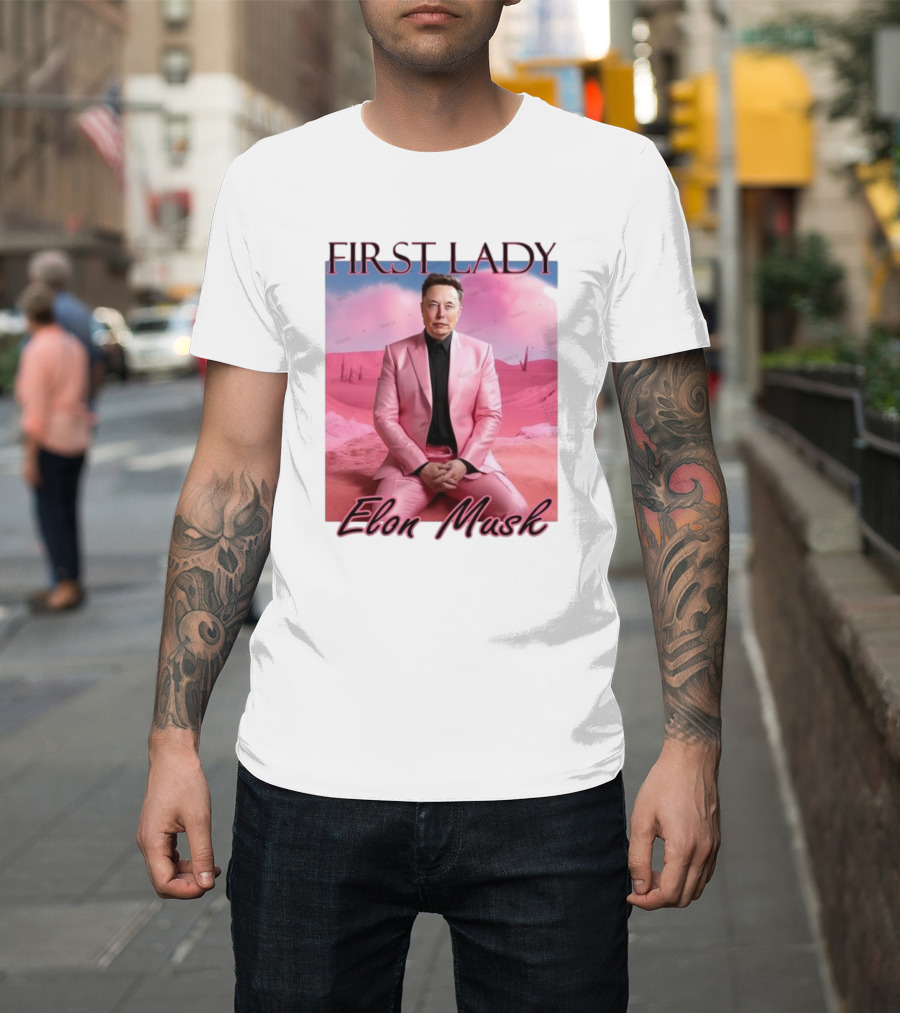 First Lady Elon Musk Pink Suit Portrait T-Shirt