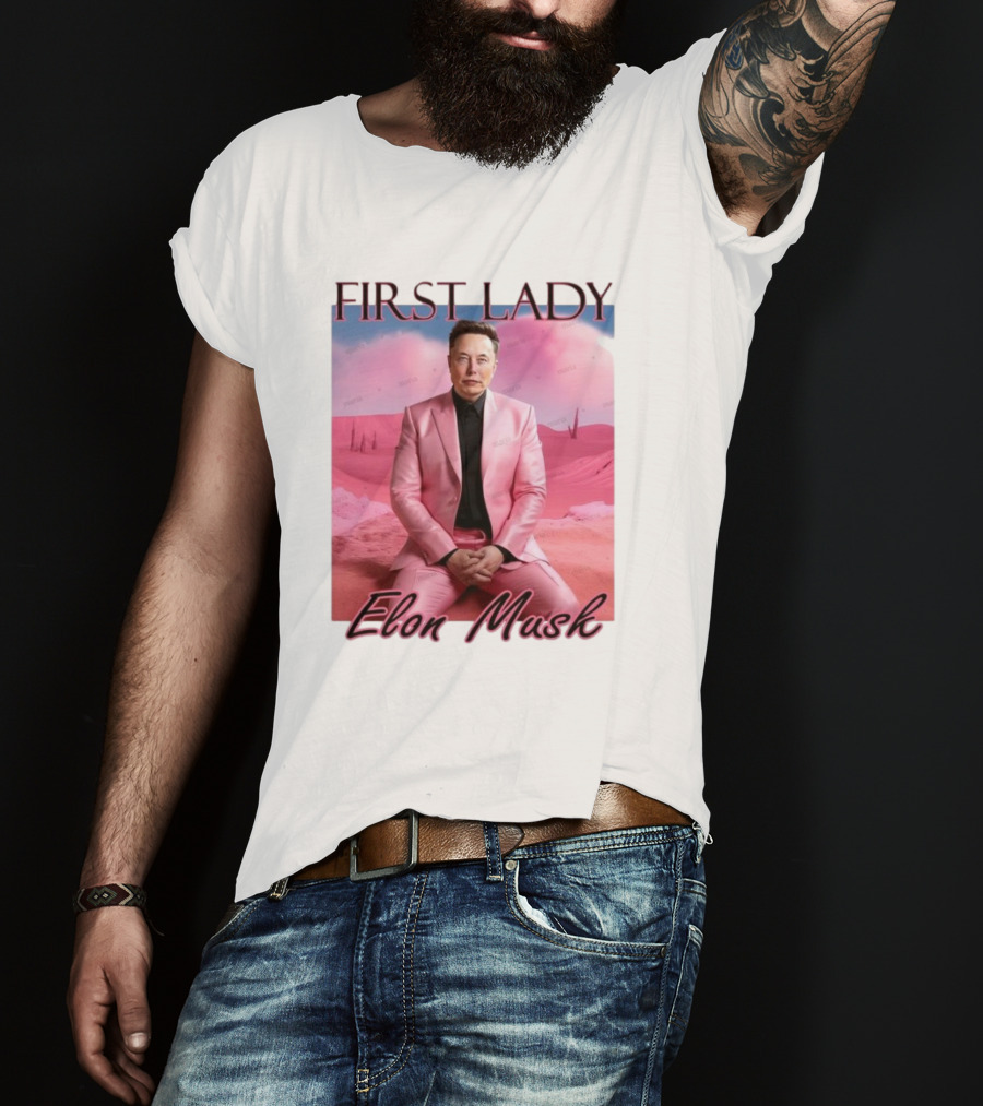 First Lady Elon Musk Pink Suit Portrait T-Shirt