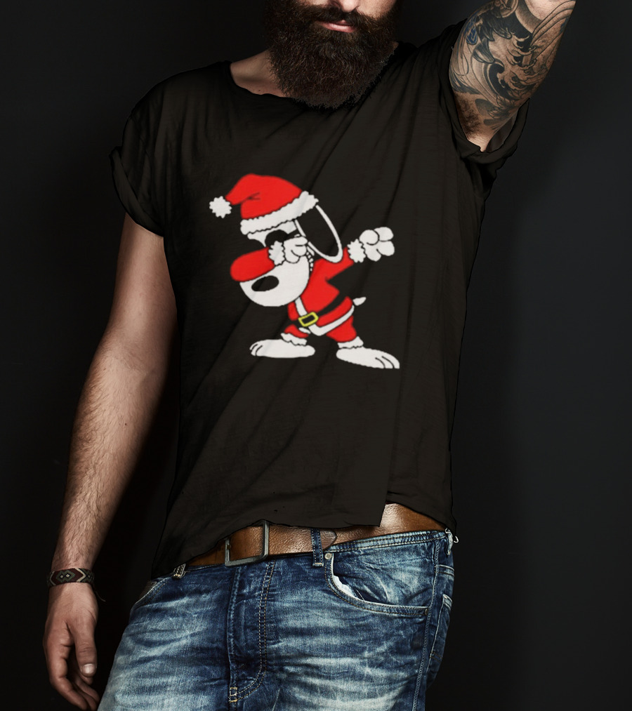 Snoopy Joe Cool Stylish Santa Christmas Dabbing Ugly T-Shirt