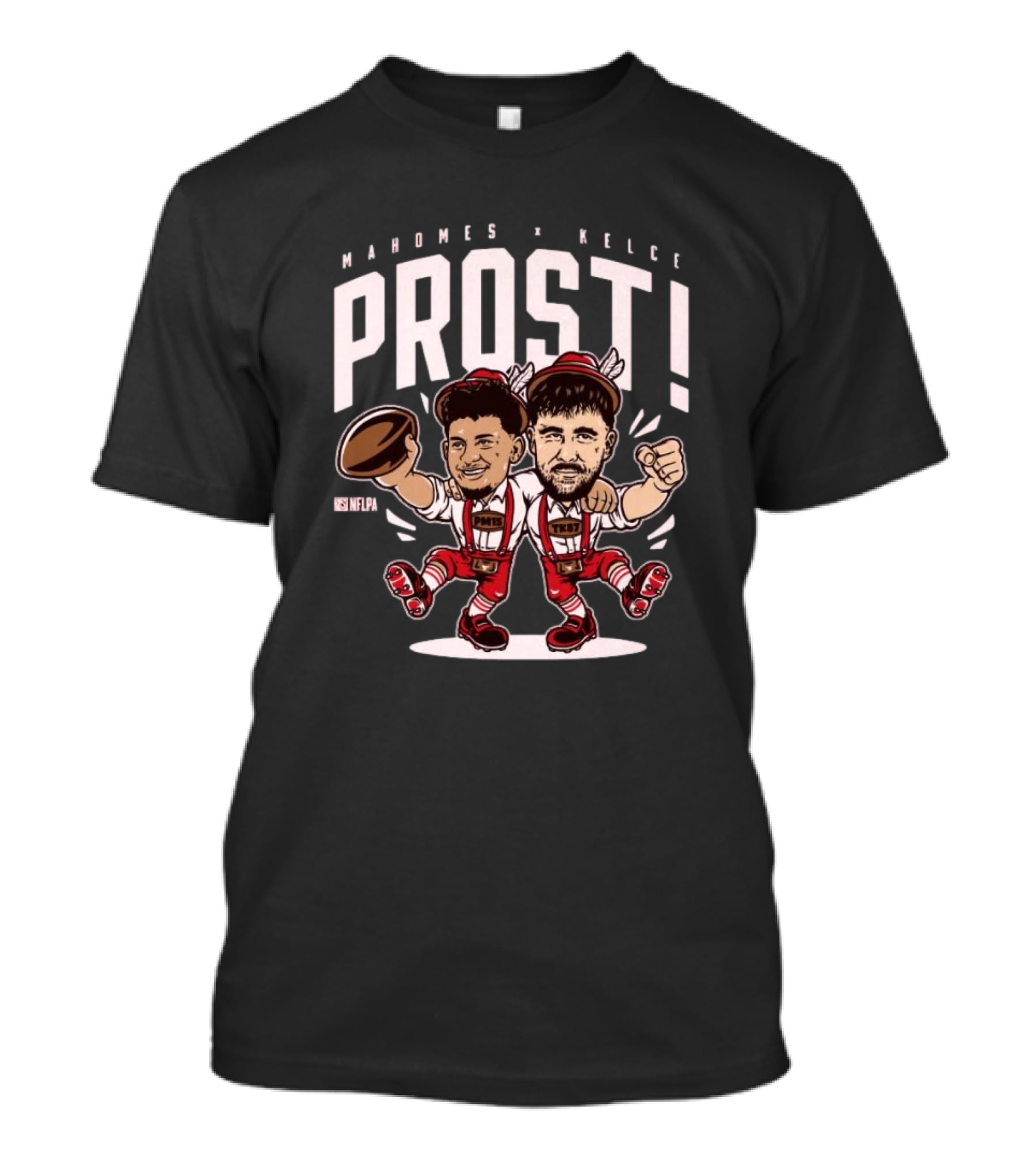 Mahomes Kelce Prost NFLPA Kansas City Chiefs Cartoon T-Shirt