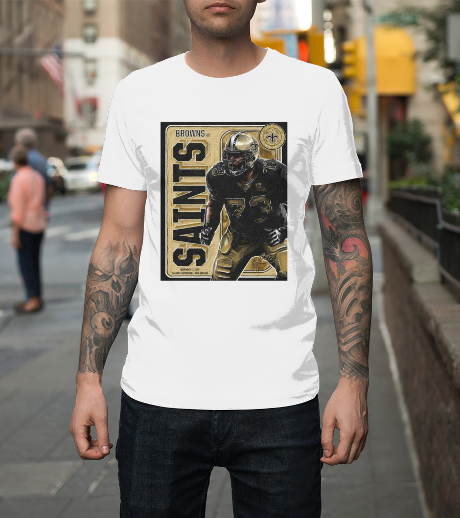 Browns vs Saints Jahri Evans Ring of Honor November 17 2024 Caesars Superdome New Orleans T-Shirt