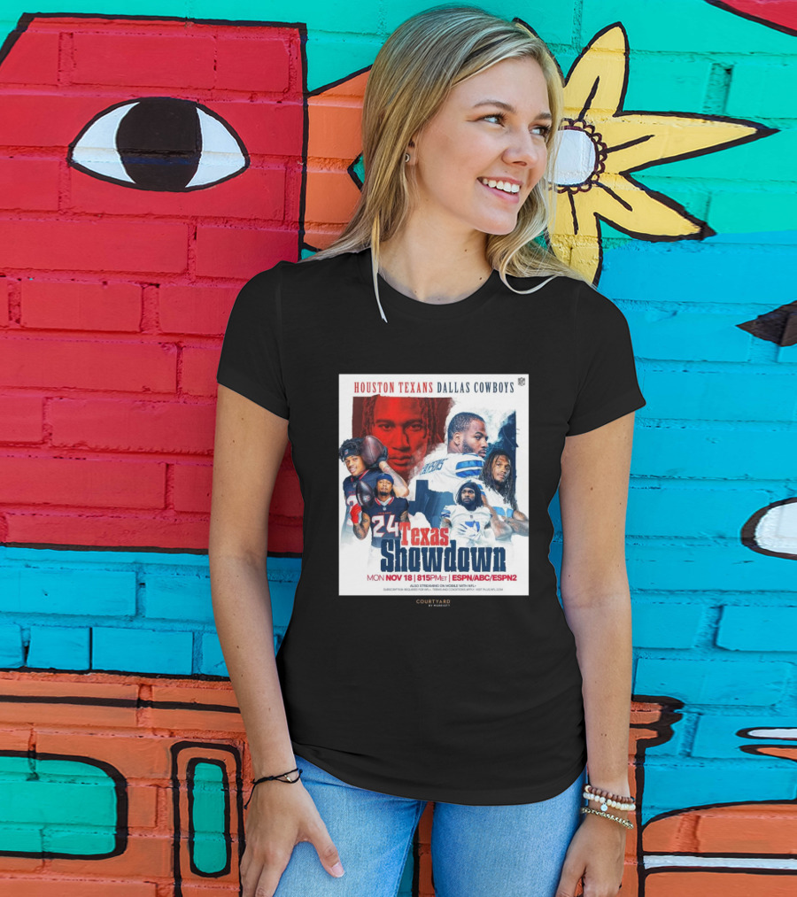 Houston Texans Dallas Cowboys Texas Showdown Mon Nov 18 815PM ET ESPN ABC ESPN2 T-Shirt