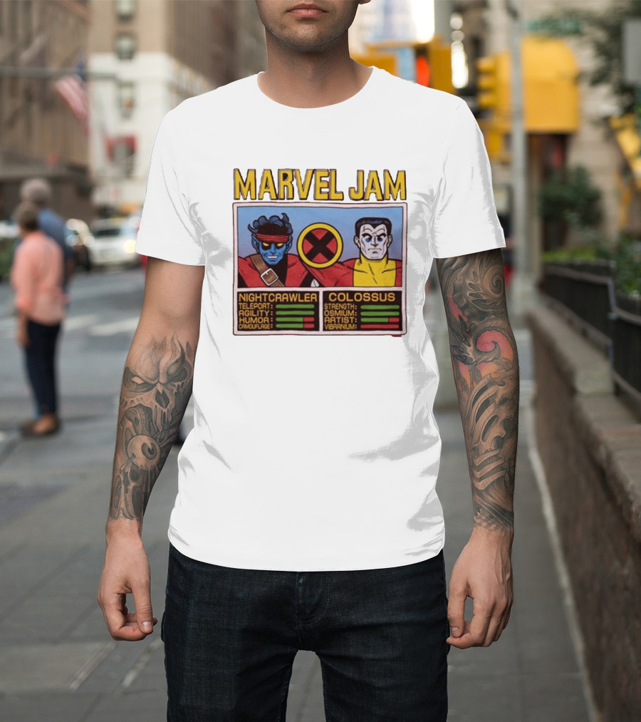 Marvel Jam Nightcrawler Colossus 2024 Strength Teleport Agility Humor Camouflage Osmium Artist Vibranium T-Shirt