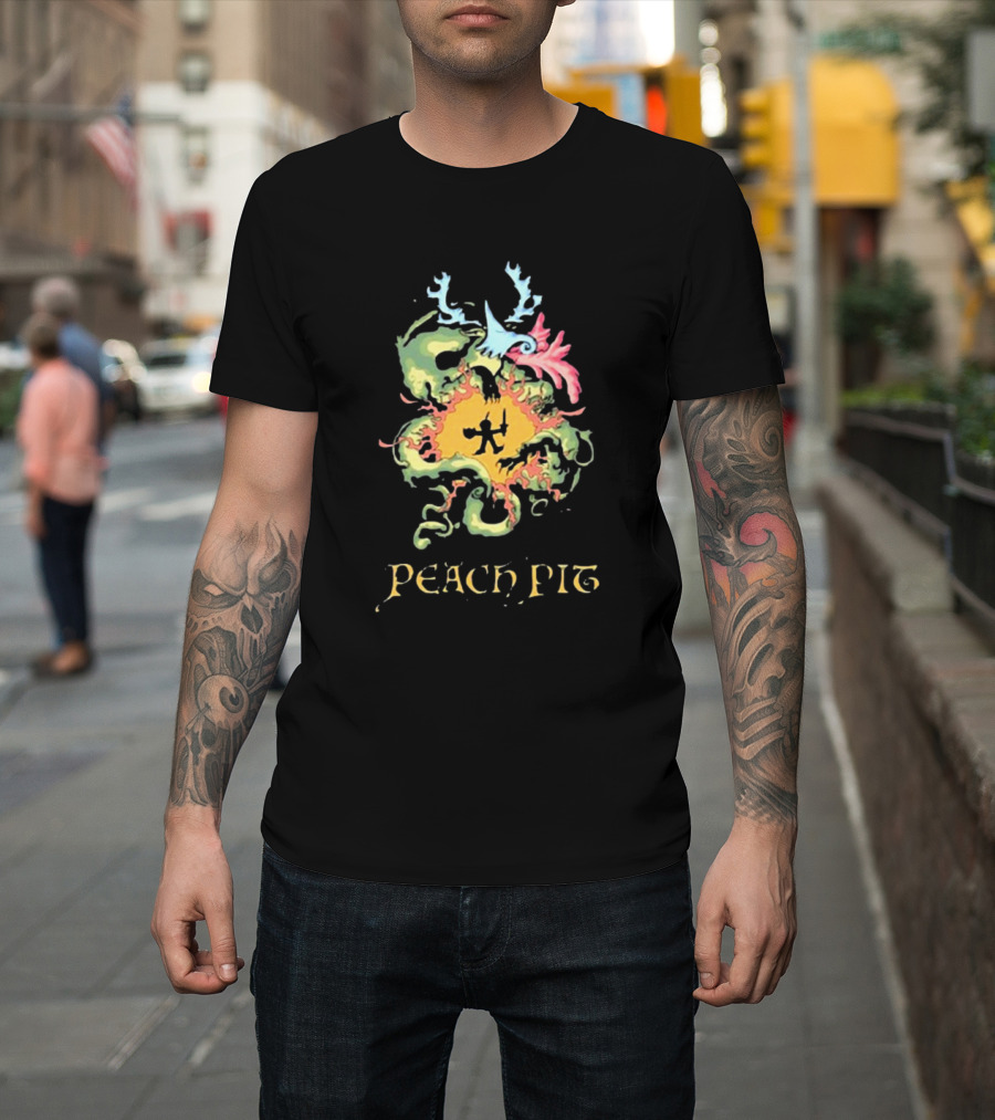 Peach Pit Psychedelic Fantasy Symbol T-Shirt