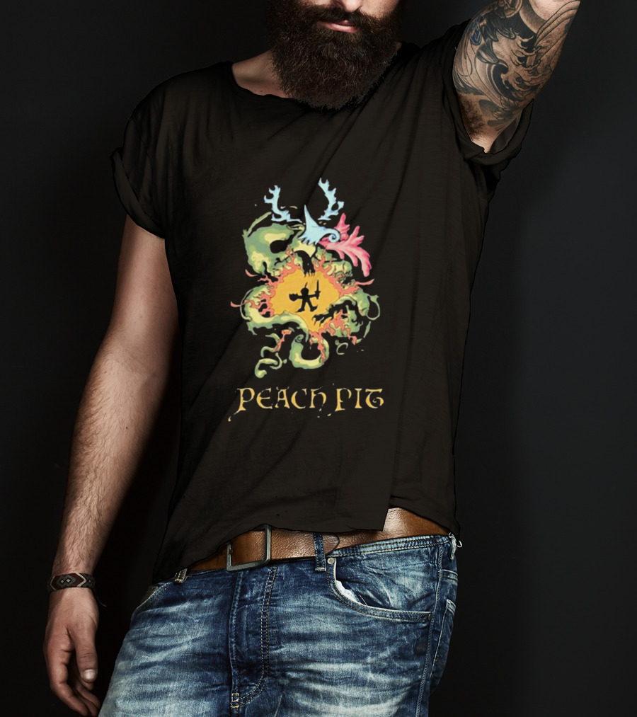 Peach Pit Psychedelic Fantasy Symbol T-Shirt