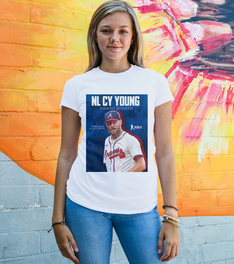 NL Cy Young Award Winner Chris Sale Atlanta Braves BSBLR T-Shirt