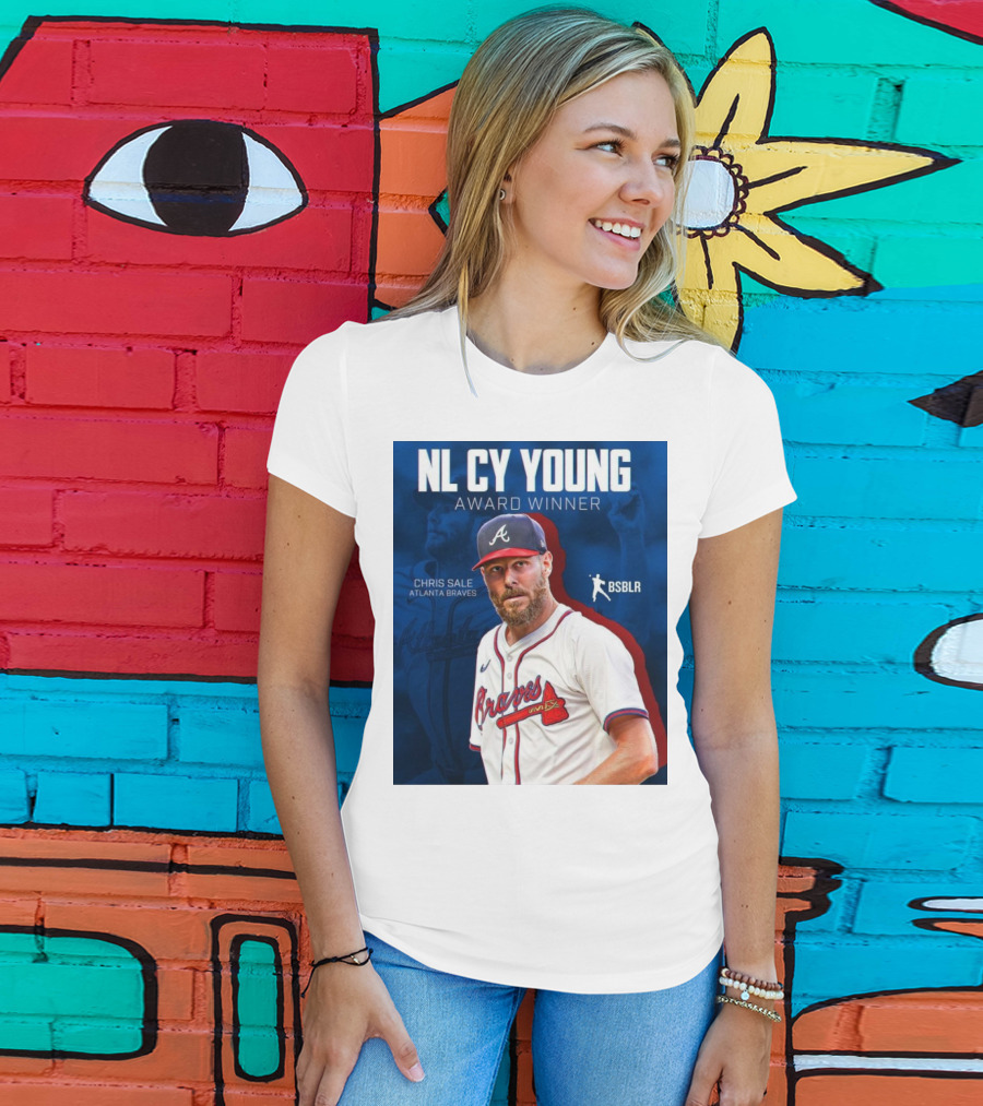 NL Cy Young Award Winner Chris Sale Atlanta Braves BSBLR T-Shirt
