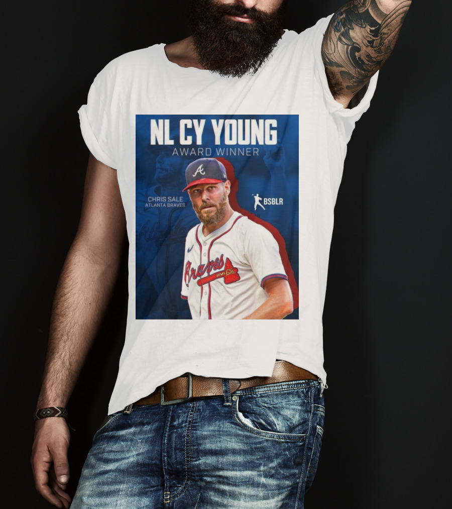 NL Cy Young Award Winner Chris Sale Atlanta Braves BSBLR T-Shirt