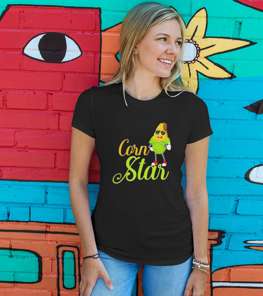 Corn Star Barnyard Harvest Rancher Farming Barn Cattle T-Shirt