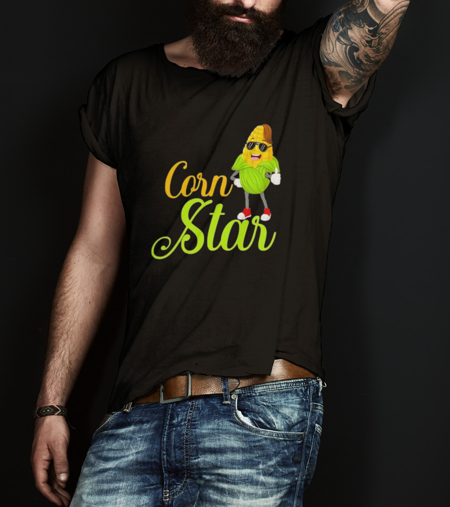 Corn Star Barnyard Harvest Rancher Farming Barn Cattle T-Shirt