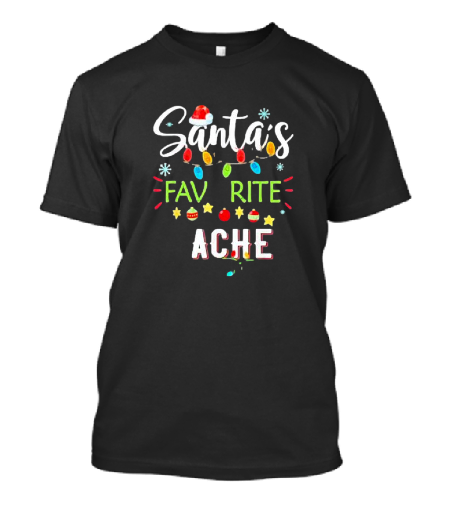 Santa’s Favorite Teacher Festive Christmas Lights T-Shirt