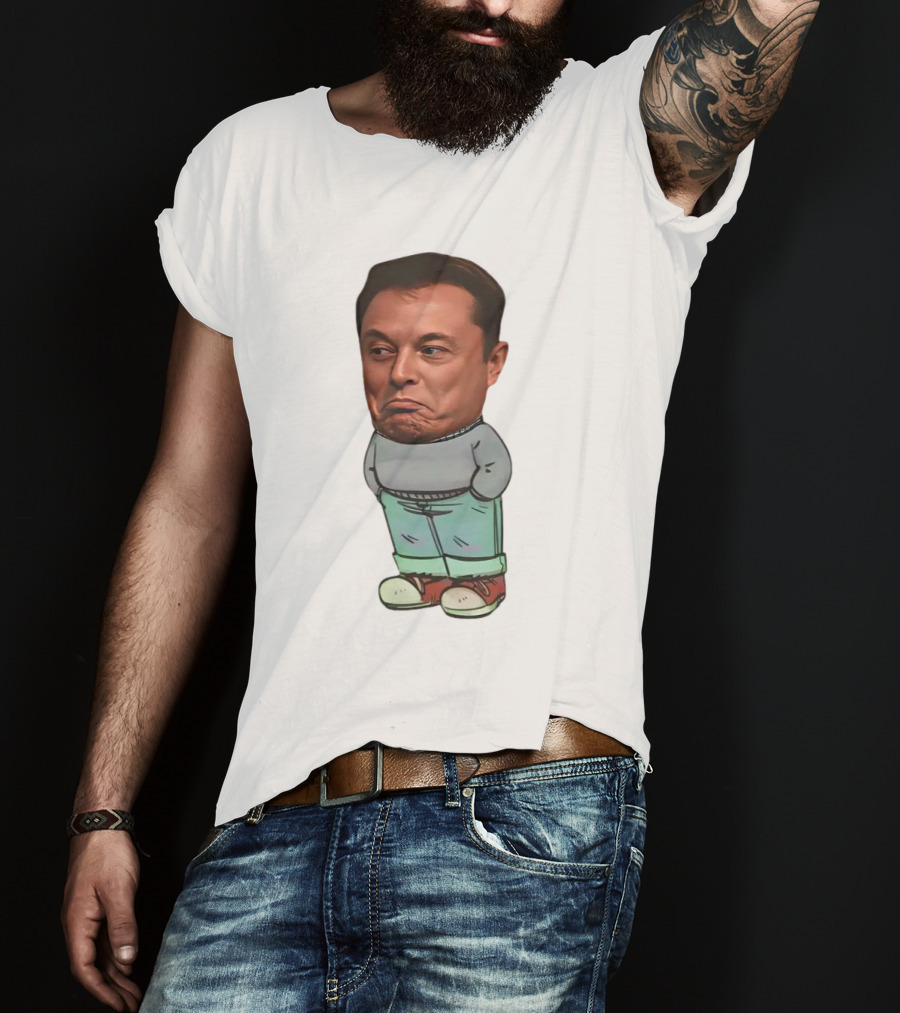 Musk Chill Guy Cartoon Style Humor Character T-Shirt