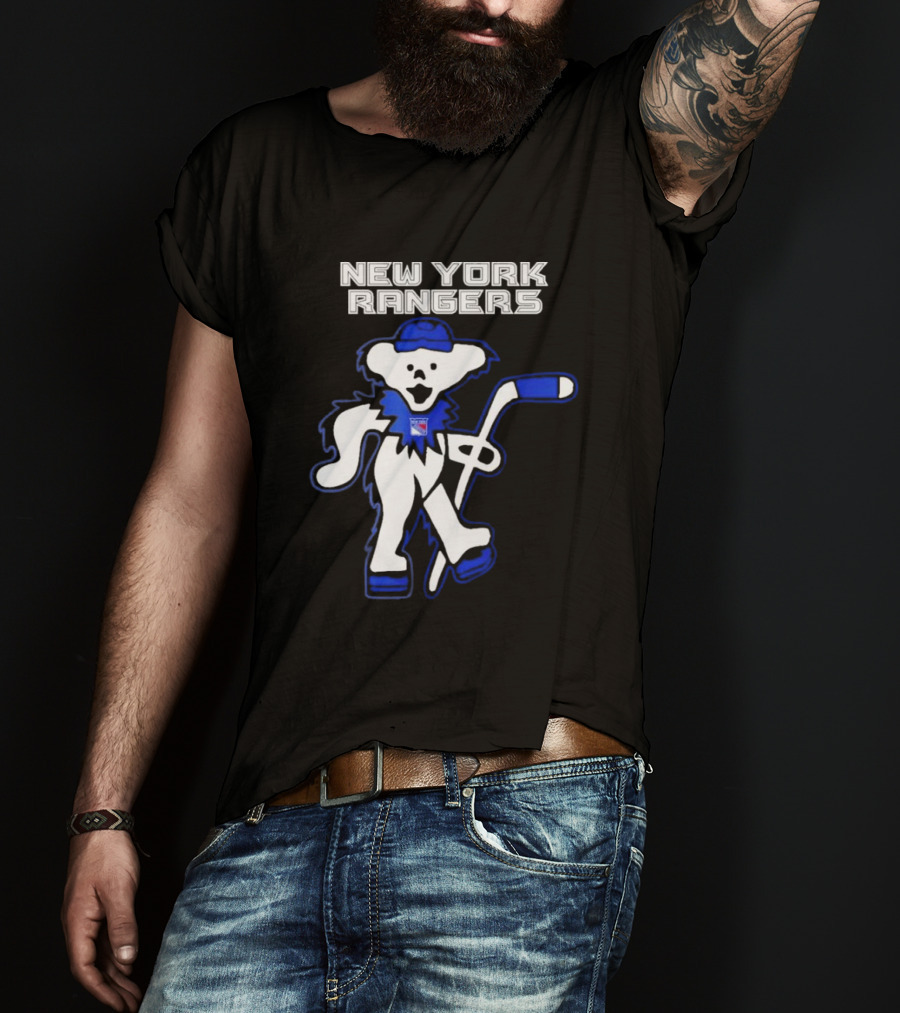 New York Rangers Grateful Dead Dancing Bear Hockey T-Shirt