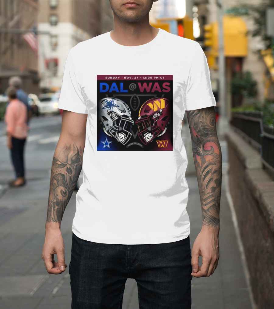 Sunday Nov 24 DAL Vs WAS Helmet Week 12 T-Shirt