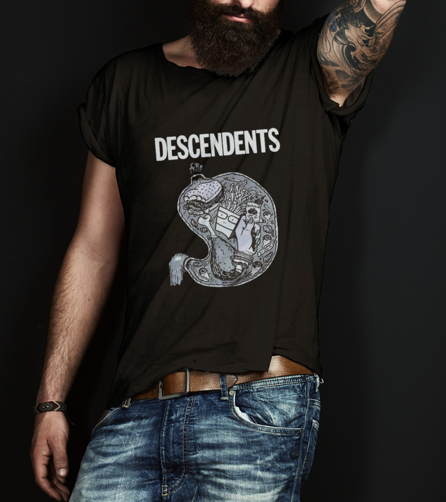DESCENDENTS Hypercaffium Spazzinate Funny Stomach Graphic T-Shirt