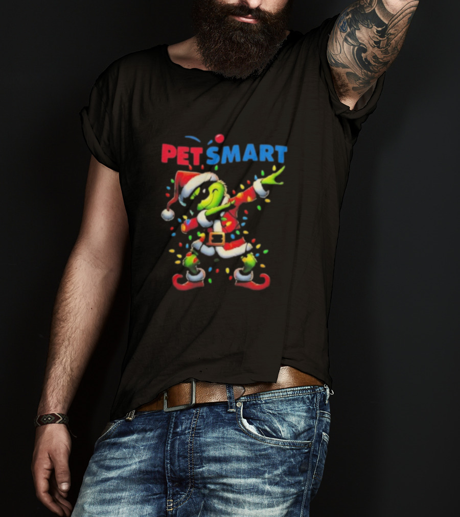 PetSmart Santa Grinch Dabbing Christmas T-Shirt