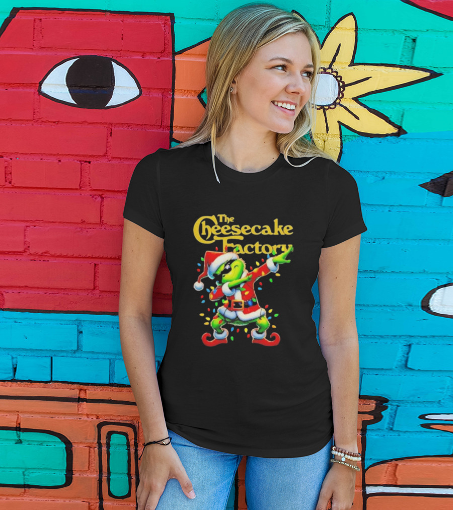 The Cheesecake Factory Santa Grinch Dabbing Merry Christmas T-Shirt