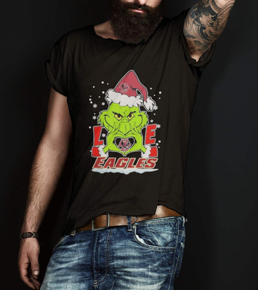 The Grinch Love Boston College Eagles Christmas Football T-Shirt