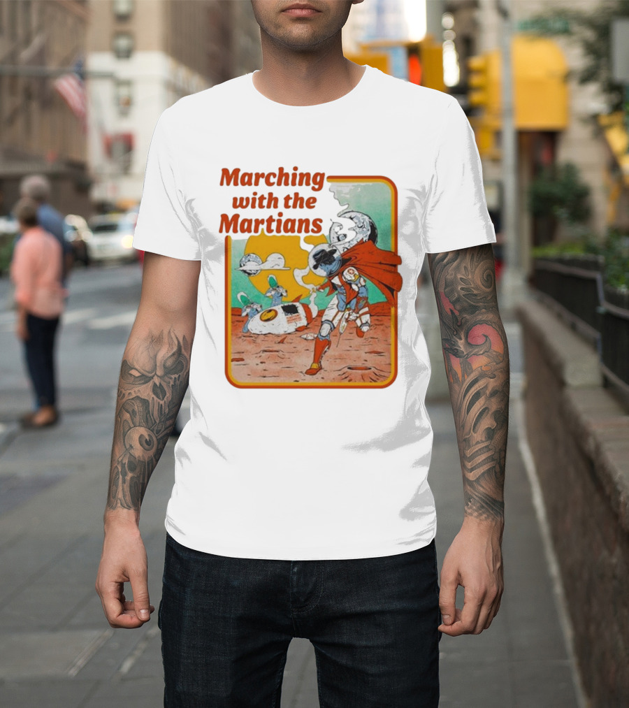 Marching With The Martians Dexter And The Moonrocks Retro Sci-Fi Adventure T-Shirt