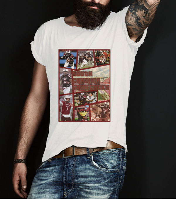 South Carolina Gamecocks Football Grand Theft Auto Themed Collage T-Shirt