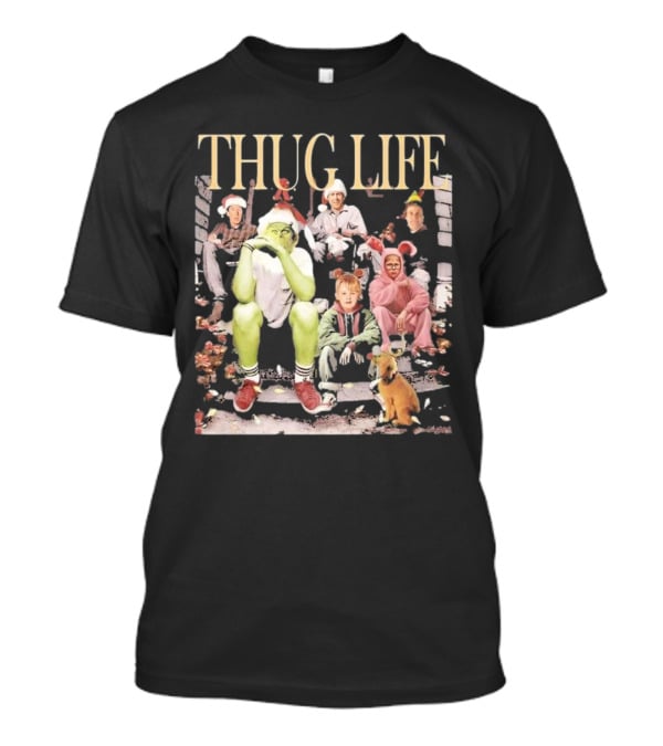 THUG LIFE Merry Christmas Grinch And Holiday Movie Icons T-Shirt