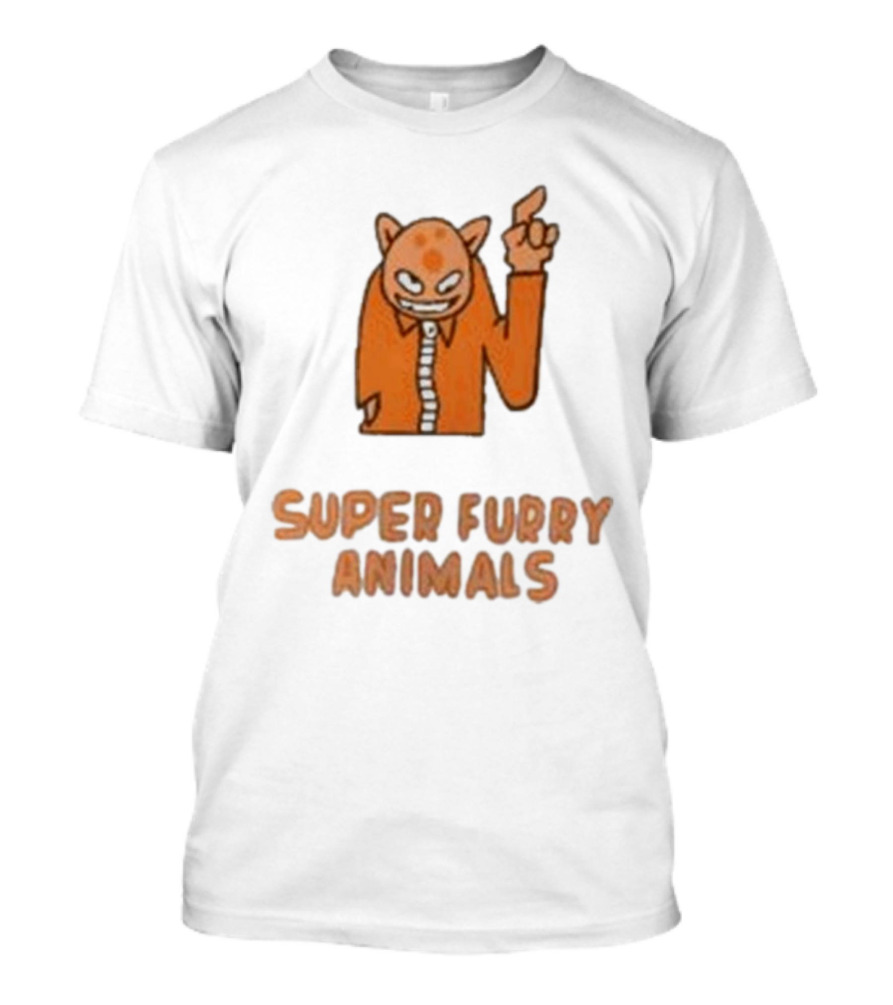 Super Furry Animals Cartoon Character Orange Creature T-Shirt