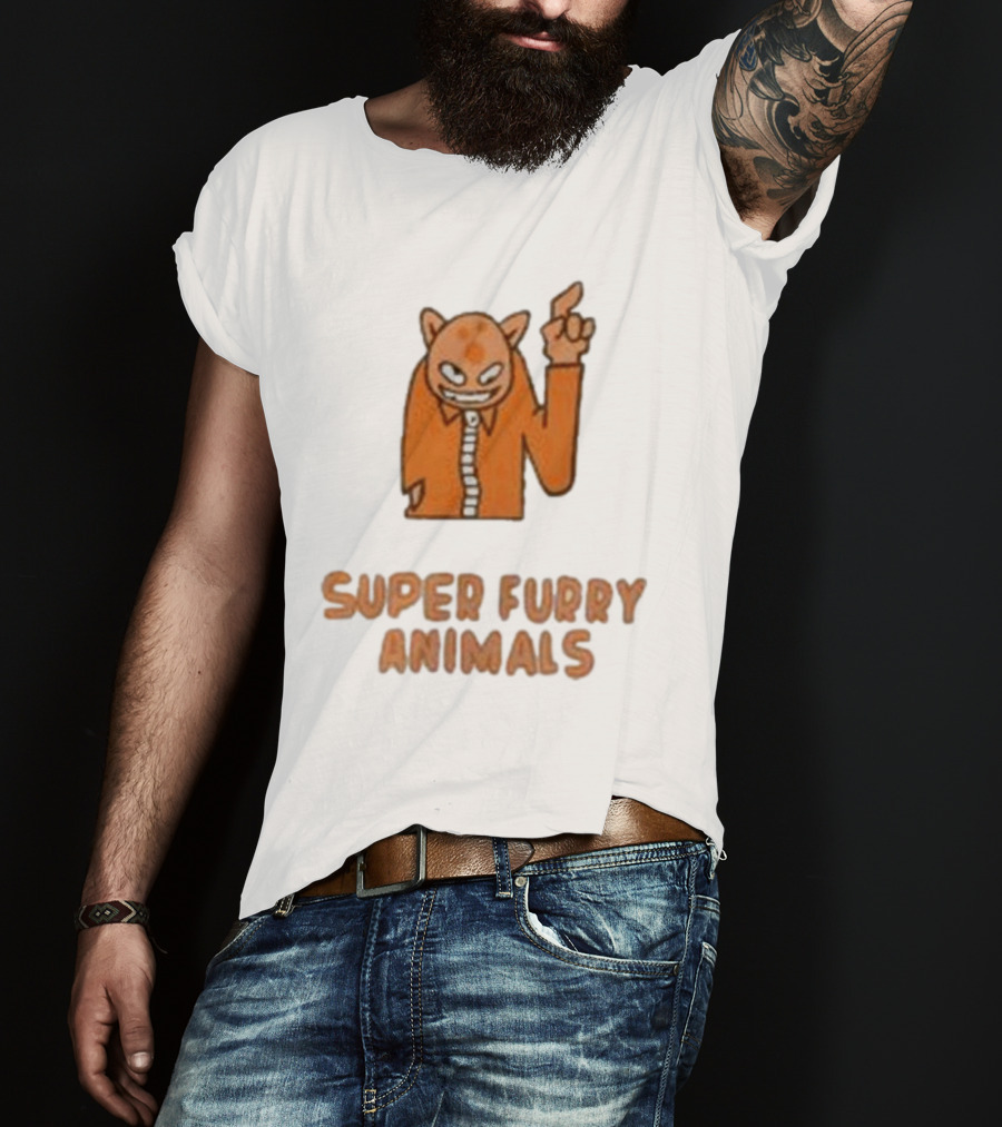 Super Furry Animals Cartoon Character Orange Creature T-Shirt