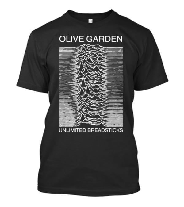 Olive Garden Unlimited Breadsticks Graphics Fakehandshake Joy Division Unknown Pleasures Lines T-Shirt
