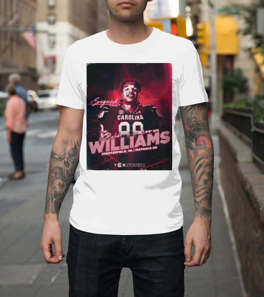 Signed Caleb Williams South Carolina Gamecock DL Chesterfield VA Matoaca HS T-Shirt