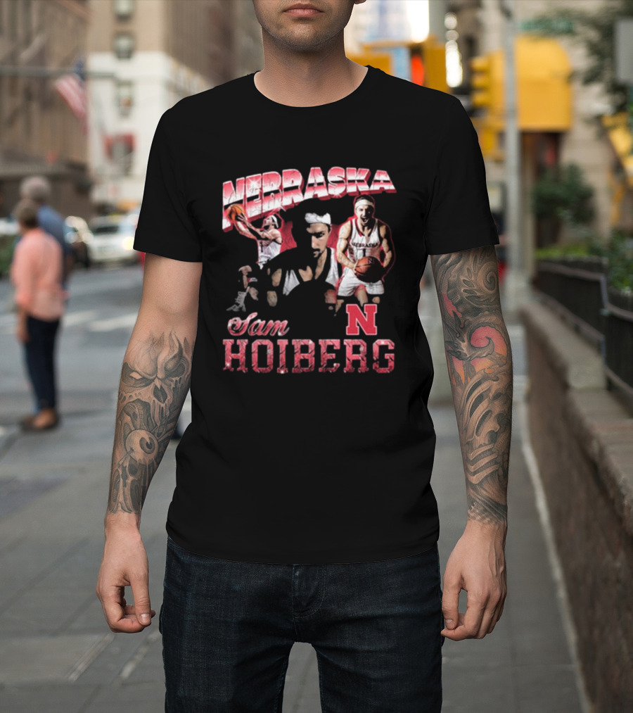 Nebraska Sam Hoiberg Basketball 90s Retro Cornhuskers T-Shirt