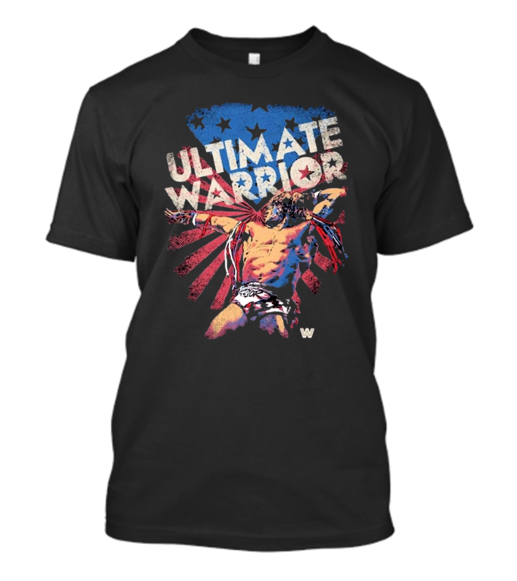 ULTIMATE WARRIOR American Flag Stars Stripes Wrestler T-Shirt