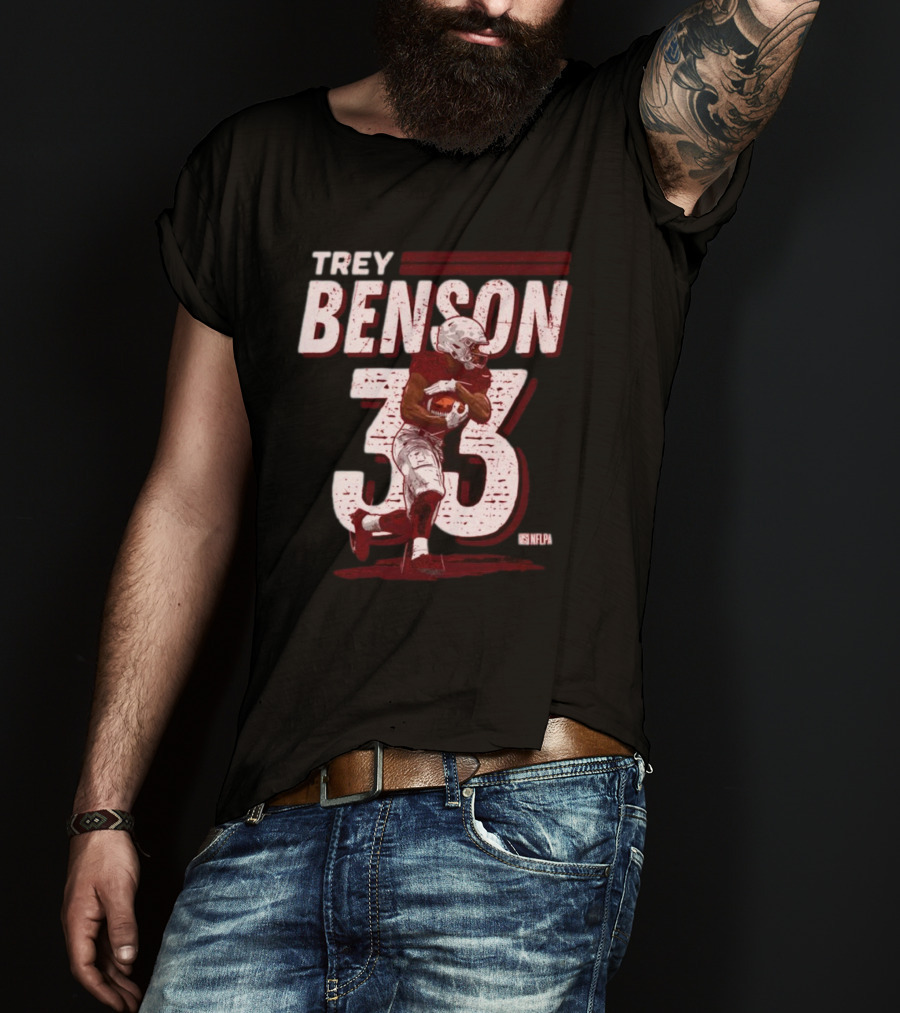 Trey Benson NFLPA #33 Vintage Arizona Cardinals T-Shirt