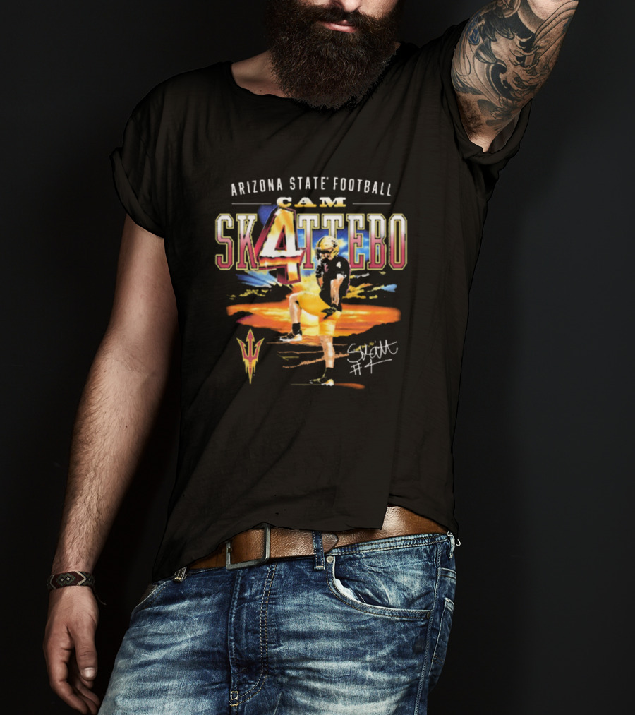 Arizona State Sun Devils Cam Skattebo Number 4 Football 90s T-Shirt