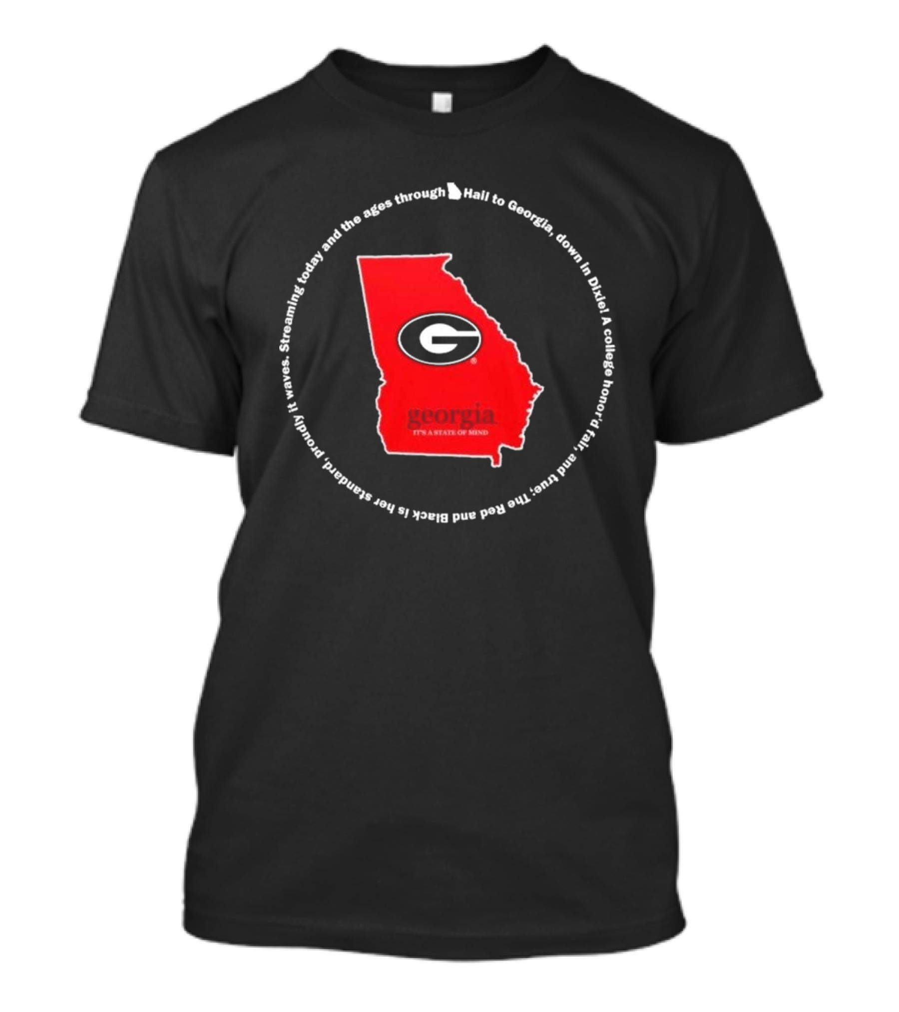 Hail To Georgia It's A State Of Mind Georgia Bulldogs Go Dawgs T-Shirt