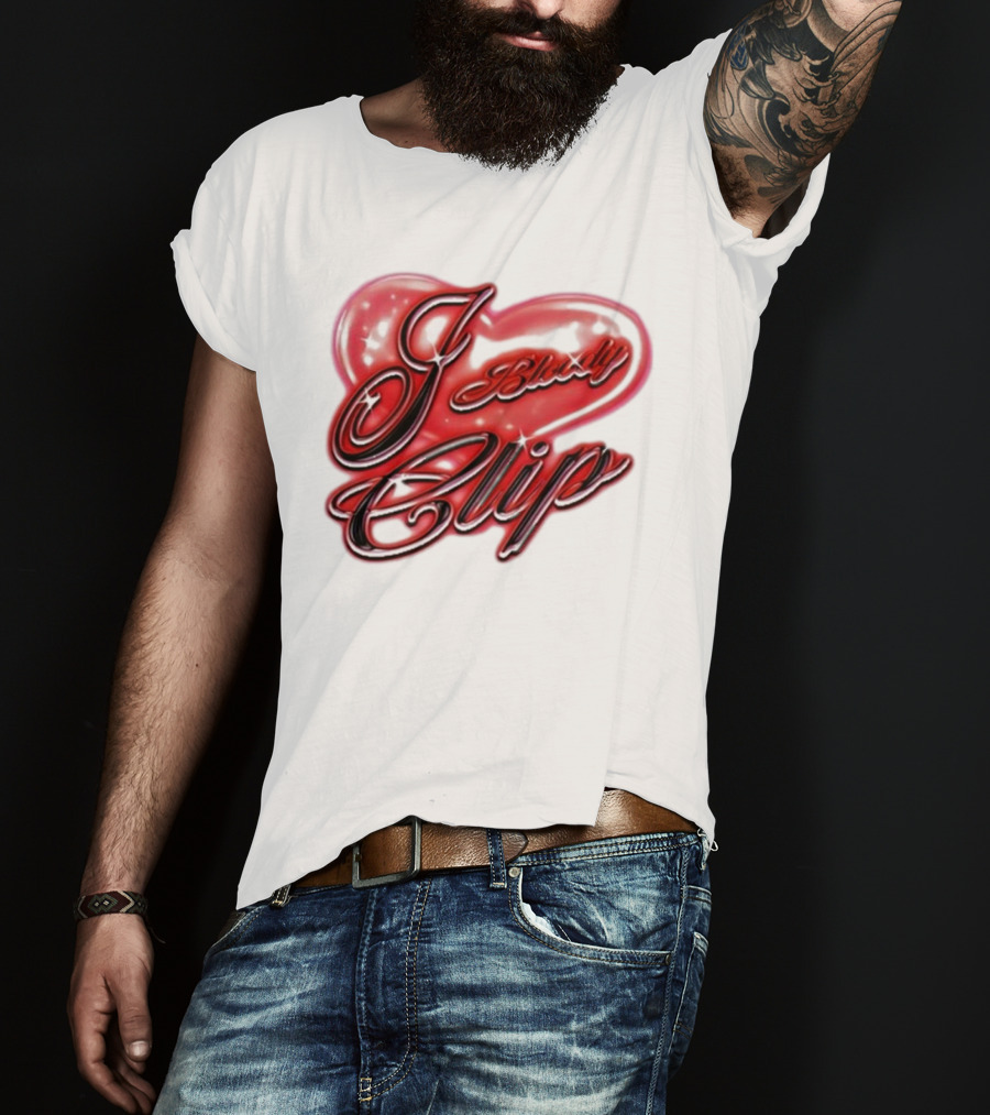 I Love Bloody Clip Heart Airbrush Imnotclip T-Shirt