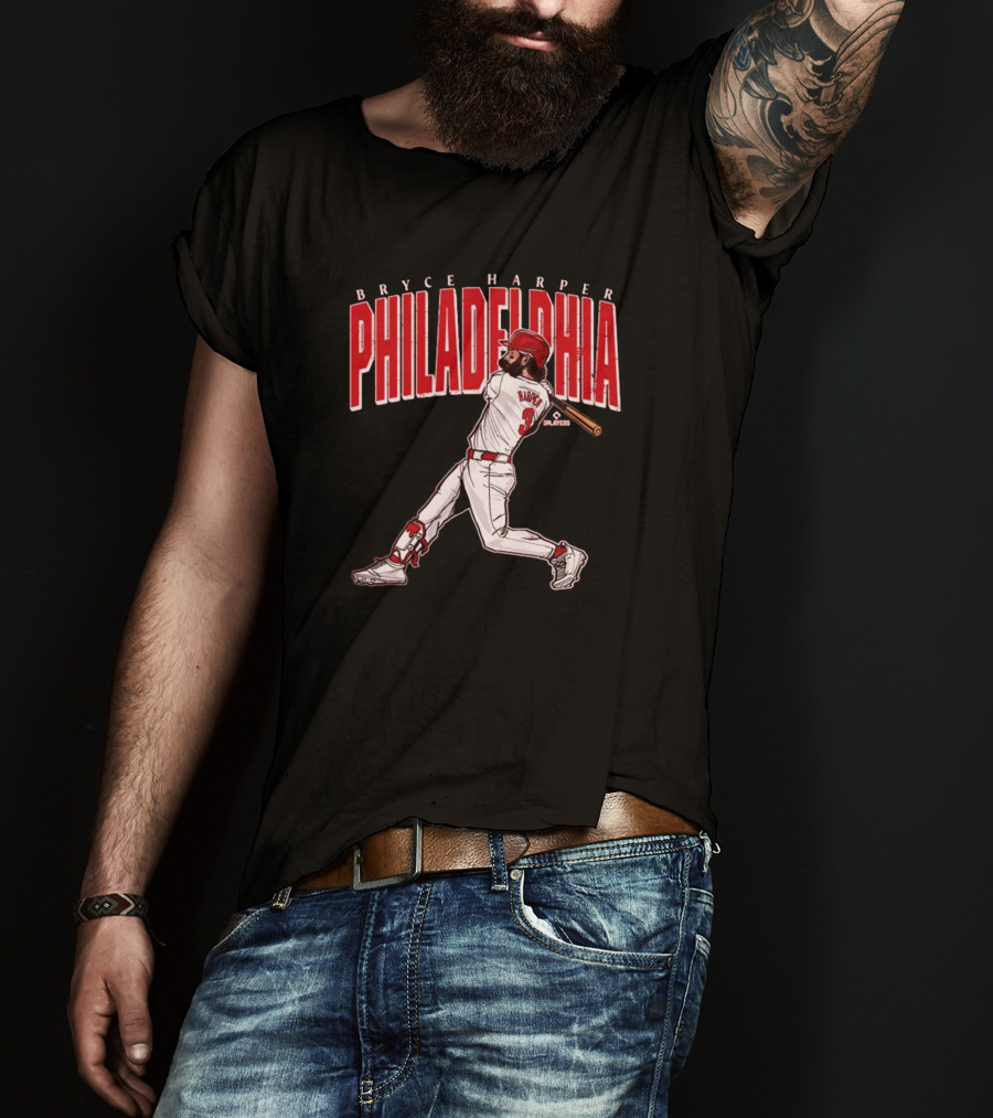 Bryce Harper Philadelphia Baseball Player Swing T-Shirt