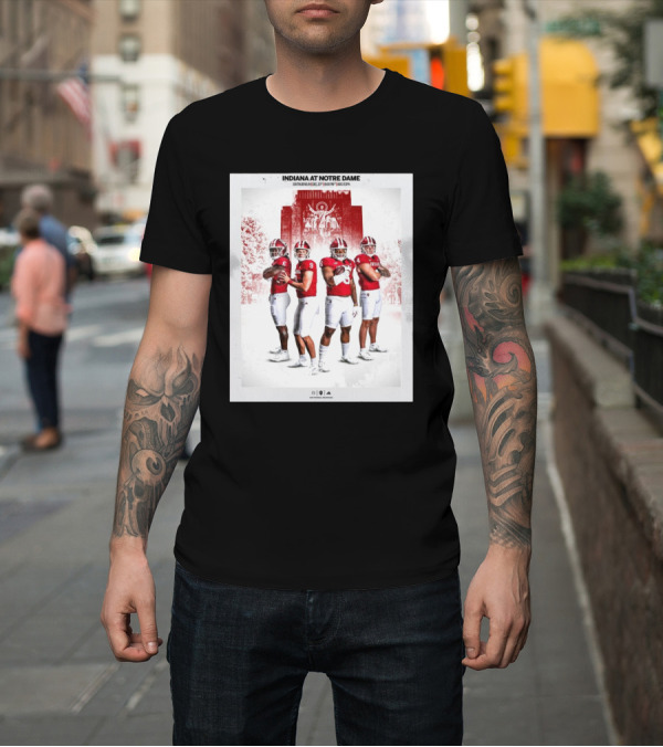 Shirt: Indiana Hoosiers vs. Notre Dame Fighting Irish South Bend December 20 2024 Football Matchup T-Shirt Indiana Hoosiers vs. Notre Dame Fighting Irish South Bend December 20 2024 Football Matchup T-Shirt