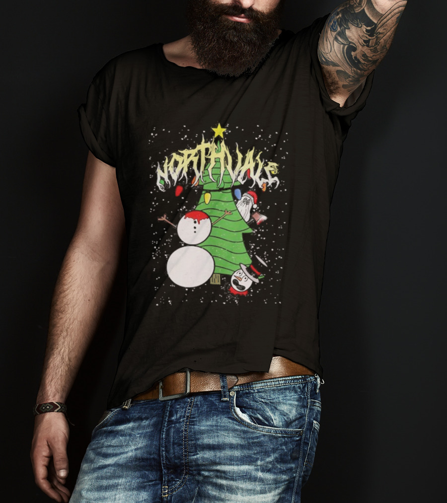 Northvale Headless Snowman Christmas Tree Festive Holiday Scene T-Shirt