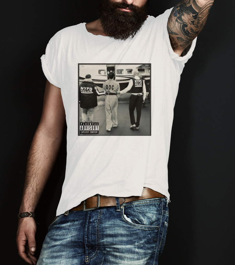 NYPD Police DOC Helicopter Pad Album Cover Parental Advisory T-Shirt