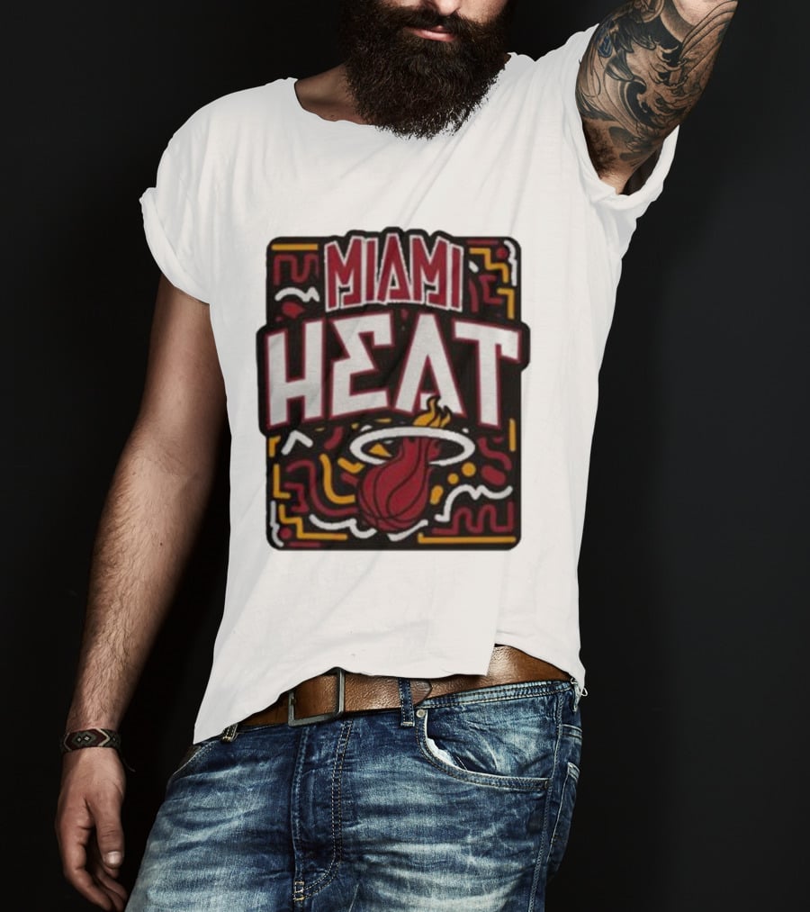 MIAMI HEAT Vibes Basketball Flame T-Shirt