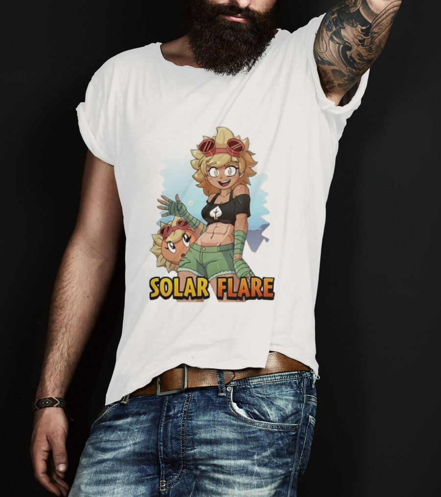 Solar Flare Anime Style Character With Blonde Hair And Goggles T-Shirt
