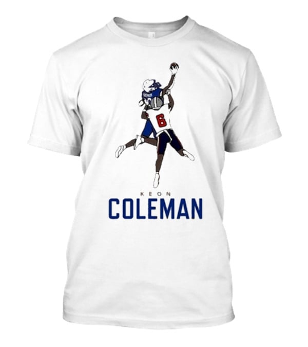 Keon Coleman Buffalo Bills Jumping Catch Player Number 6 T-Shirt