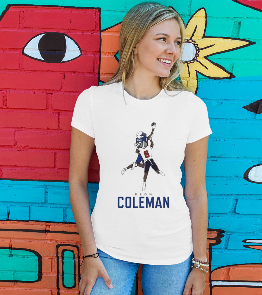 Keon Coleman Buffalo Bills Jumping Catch Player Number 6 T-Shirt