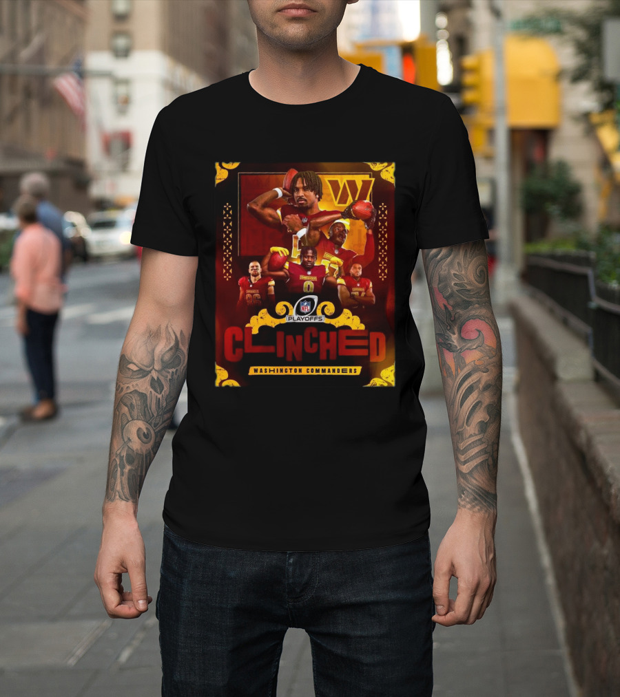 Washington Commanders NFL Playoffs Clinched 2024 Football Team T-Shirt