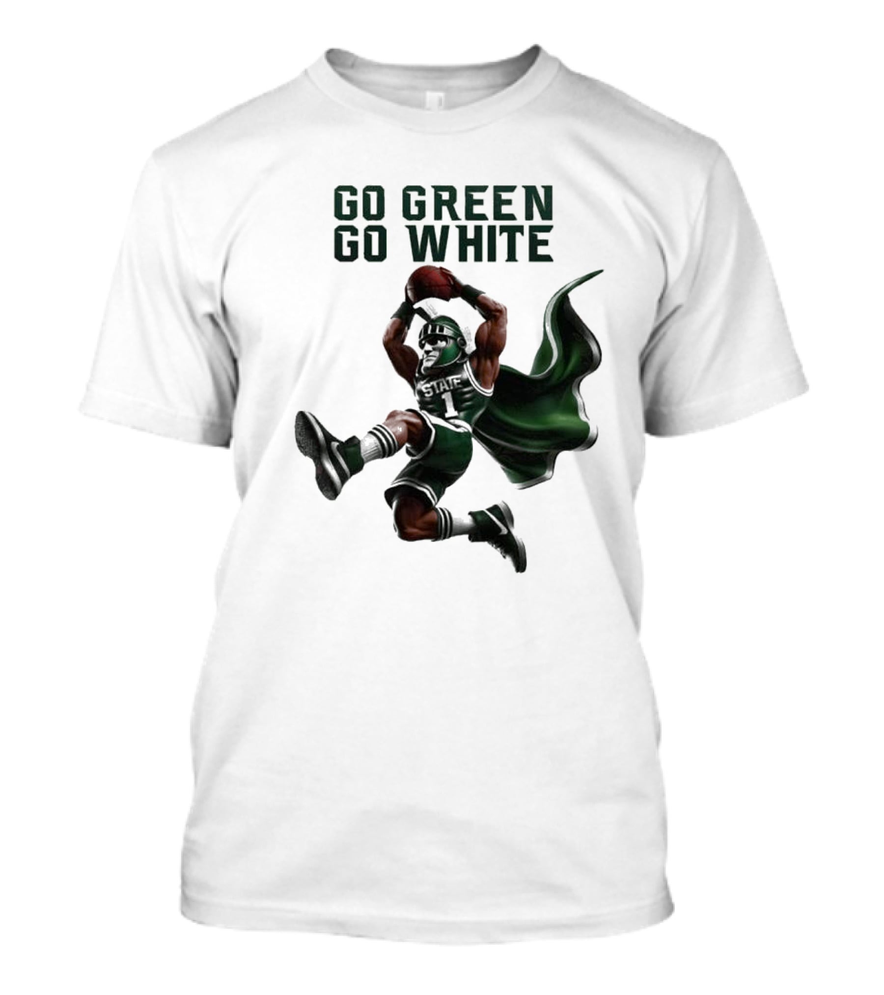 Michigan State Spartans Go Green Go White Football Mascot 2025 T-Shirt