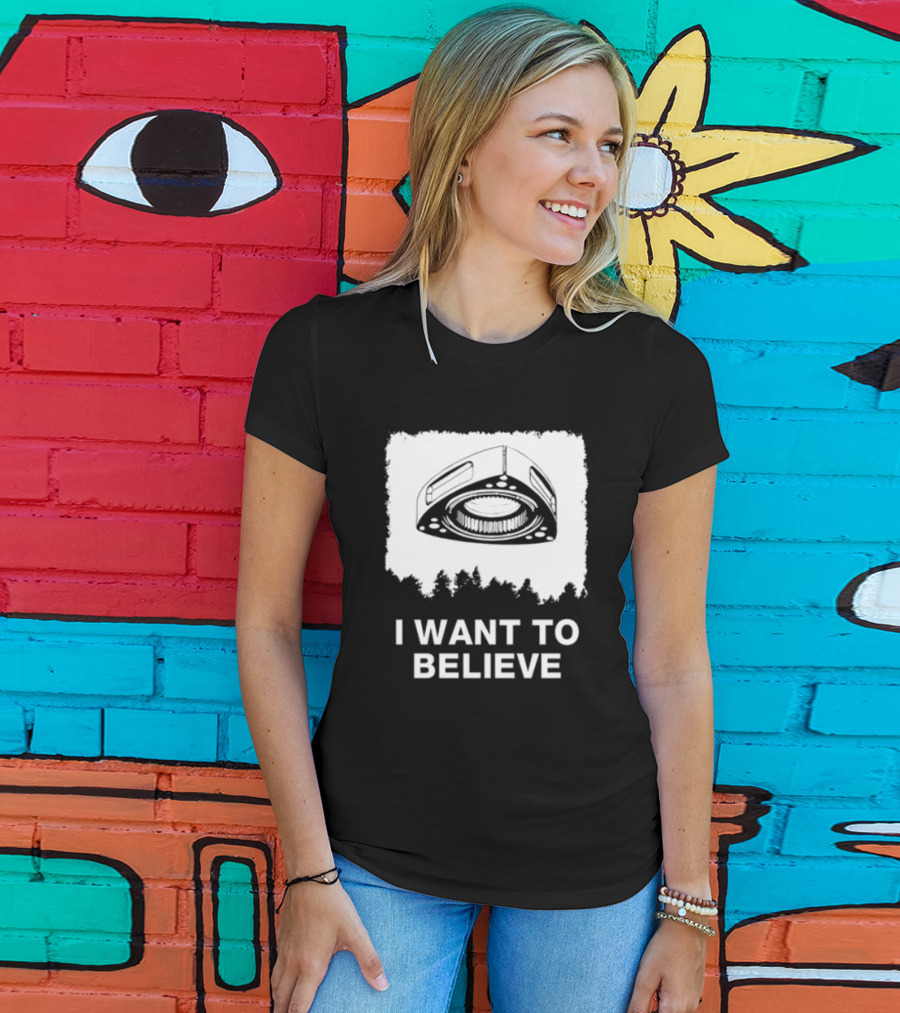 I Want To Believe Wankel Rotary Piston Engine UFO Theme T-Shirt