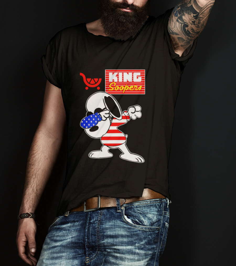 King Soopers Snoopy Dabbing USA Flag Style T-Shirt
